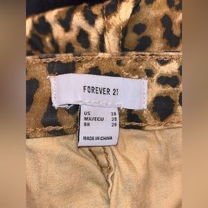 Long bell bottom leopard pants